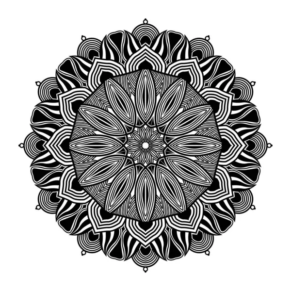 Abstrait Mandala Cercle Motif Fond Avec Ligne Art Décoratif Vecteur — Image vectorielle