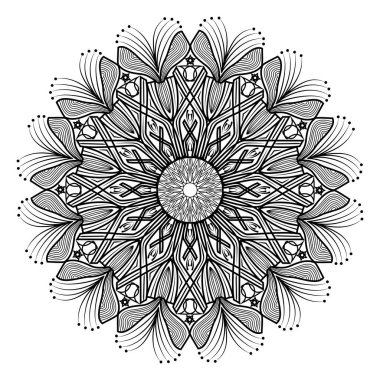 Mandala soyut çiçek desenli doğu dekorasyonu geometrik meditasyon resimleme arkaplanı tasarımı