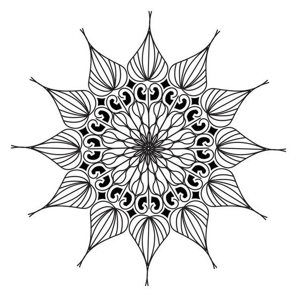 东方装饰几何冥想的曼达拉抽象花卉图案设计图例背景 — 图库矢量图片