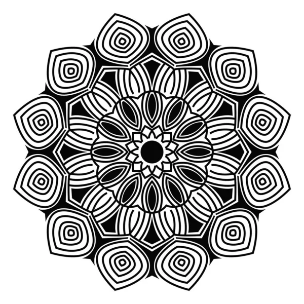 Mandala Soyut Çiçek Desenli Doğu Dekorasyonu Geometrik Meditasyon Resimleme Arkaplanı — Stok Vektör