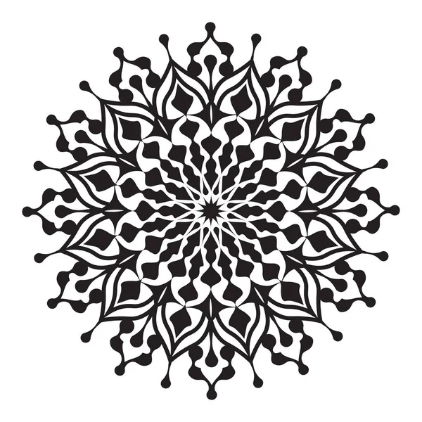 东方装饰几何冥想的曼达拉抽象花卉图案设计图例背景 — 图库矢量图片