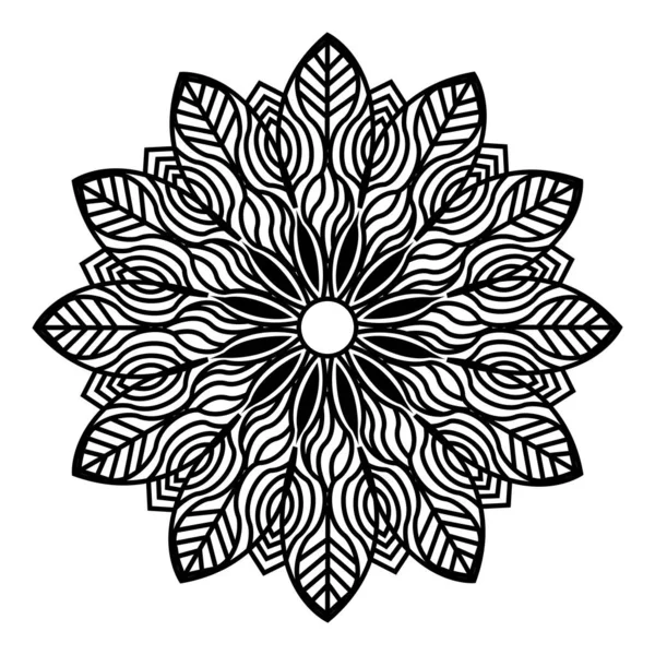 Mandala Soyut Çiçek Desenli Doğu Dekorasyonu Geometrik Meditasyon Resimleme Arkaplanı — Stok Vektör