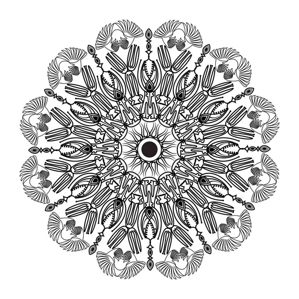 Mandala Absztrakt Virágminta Design Keleti Dekoráció Geometriai Meditáció Illusztráció Háttér — Stock Vector