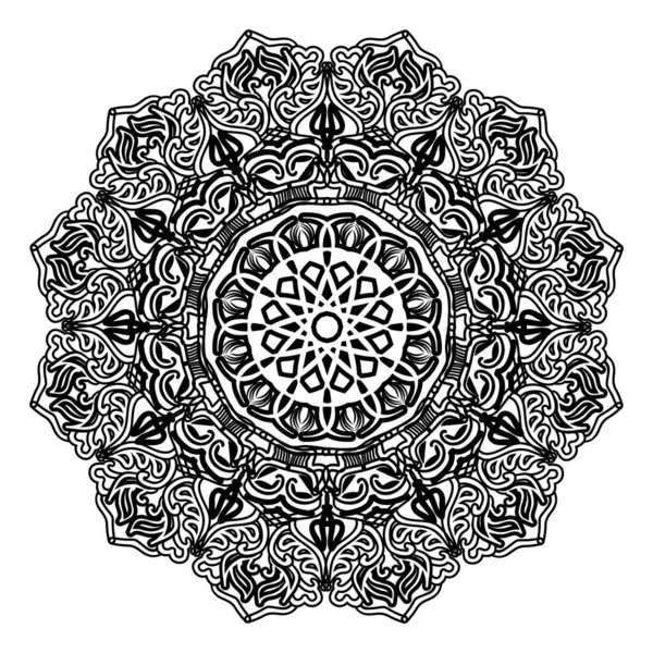 Mandala Abstracto Diseño Floral Patrón Decoración Oriental Meditación Geométrica Fondo — Vector de stock