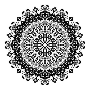 Müslüman yetişkinler için siluet desenli dekoratif desenlerin arabesk mandala tasarımı 