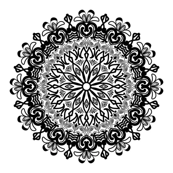 Arabeszk Mandala Design Sziluett Virágos Dekoratív Minta Rajz Muszlim Felnőttek — Stock Vector