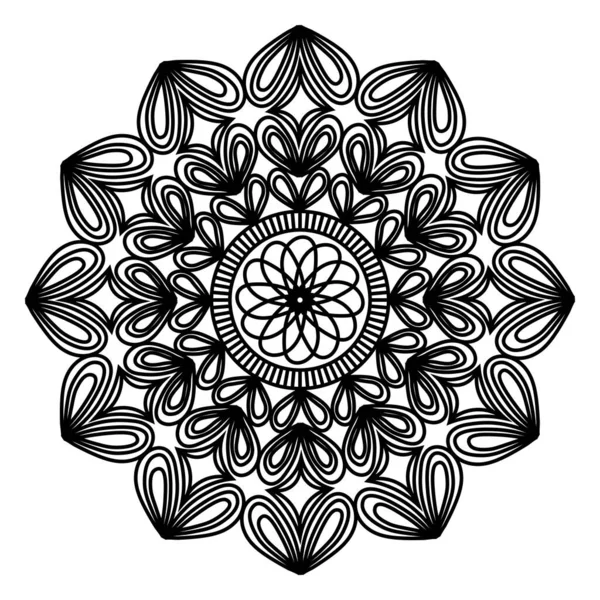 Arabesque Mandala Disegno Silhouette Floreale Motivo Decorativo Disegno Adulti Motivo — Vettoriale Stock