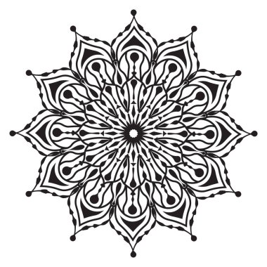 Müslüman yetişkinler için siluet desenli dekoratif desenlerin Arabesk İslami mandala tasarımı 