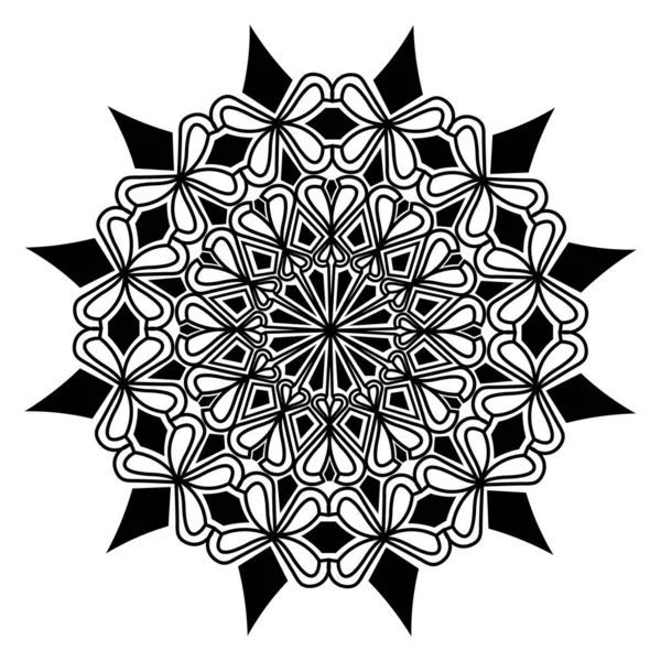 阿拉伯风格指甲花花纹伊斯兰几何素描的阿拉伯式曼陀罗设计 — 图库矢量图片