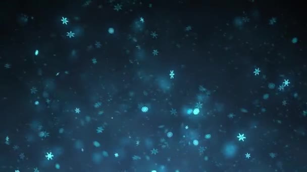 在冬季的圣诞节背景下，蓝天上飘着白雪 — 图库视频影像