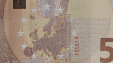 50 Euro nakit makro görüntü. Hareket animasyonunu durdurun. Banknotların makro 'su.