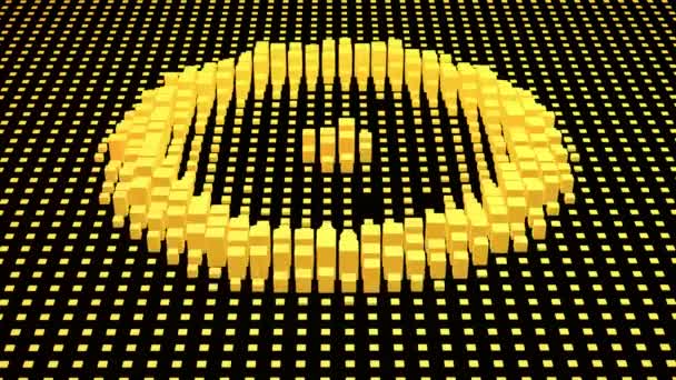 Hypnotické rotující zlatý kruh a cílové vzory. — Stock video