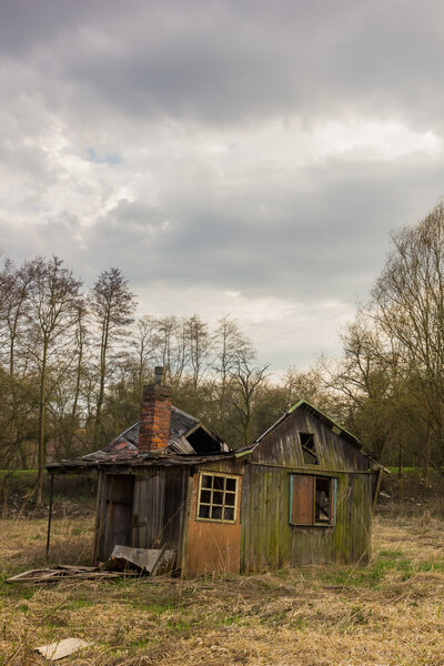 Ruined cabin in the swamps