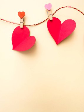 2021 Sevgililer Günün kutlu olsun. Kalpler. Kartpostal