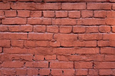 Old rough red brick wall texture. Background