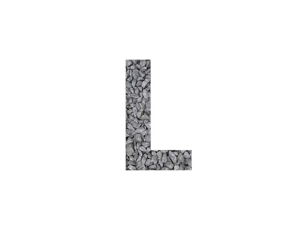 Letter Alphabet Made Grey Gravel Isolated White Background — Stock Photo, Image