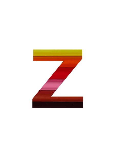 字母Z用彩色铅笔写成的字母Z 有黄色 — 图库照片