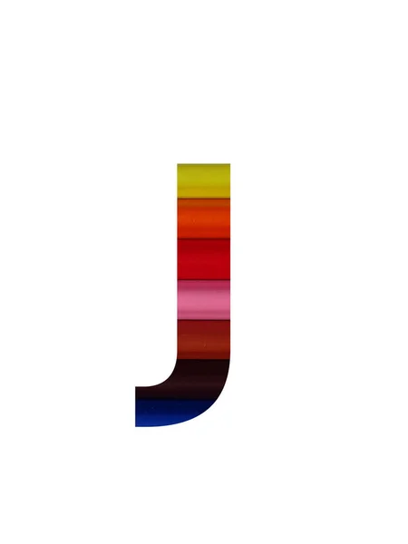 色鉛筆で作られたアルファベットの文字J オレンジ ピンク — ストック写真