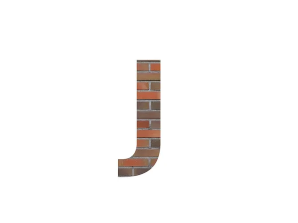 Літера Алфавіту Зроблена Стіною Цегли Коричневому Помаранчевому Червоному Сірому Ізольована — стокове фото