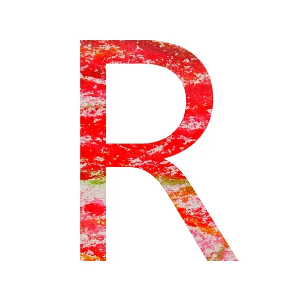 Litera Alfabetu Wykonana Czerwonego Różowego Zielonego Pomarańczowego Calk Rysunek Izolowane — Zdjęcie stockowe