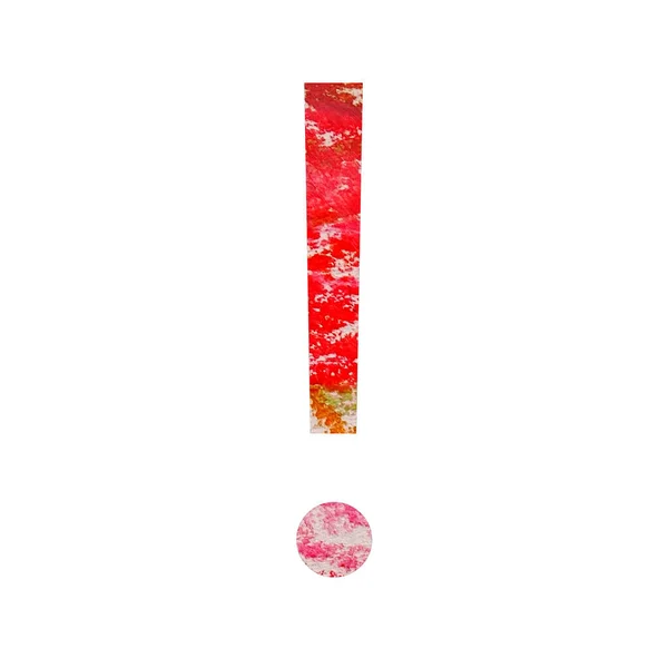 Marque Exclamation Alphabet Réalisé Avec Dessin Veau Rouge Rose Vert — Photo