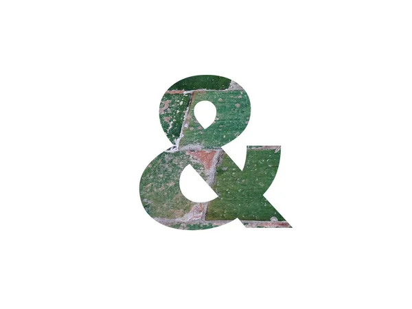 Sign Alphabet Made Green Tiles Isolated White Background — Stock fotografie