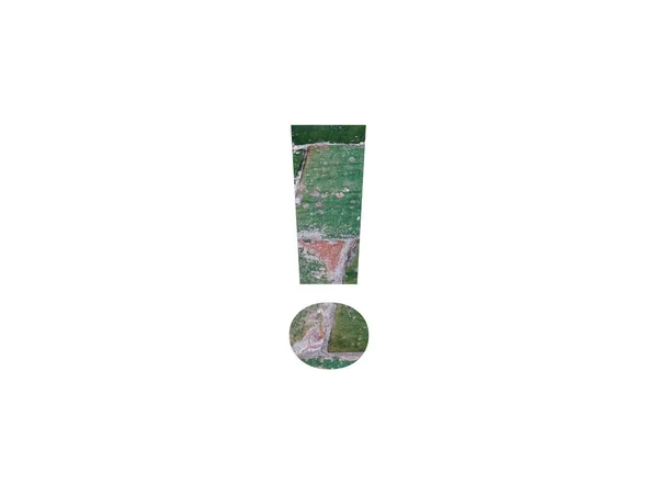 Exclamation Mark Alphabet Made Green Tiles Isolated White Background — Stock Photo, Image