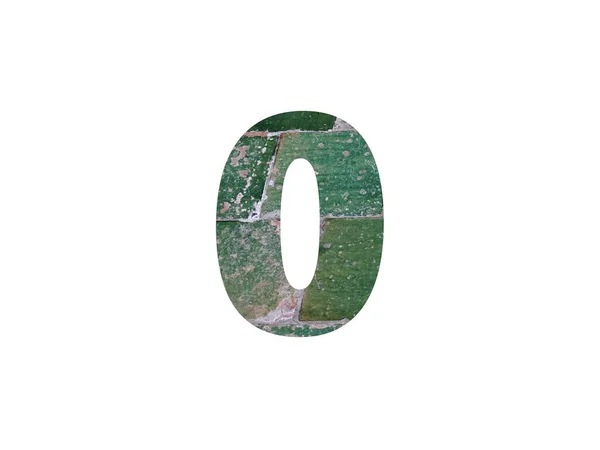 Number Alphabet Made Green Tiles Isolated White Background — Fotografia de Stock