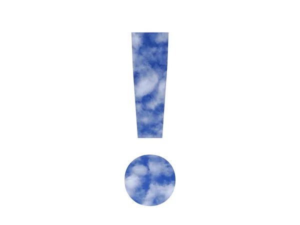 Signo Exclamación Del Alfabeto Hecho Con Cielo Azul Nubes Blancas — Foto de Stock