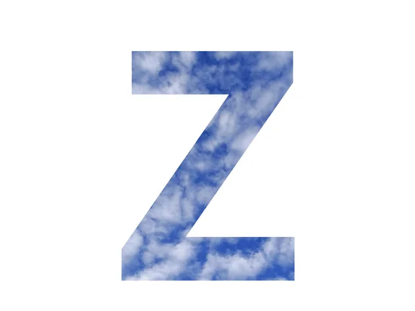 Letra Del Alfabeto Hecha Con Cielo Azul Nubes Blancas Aisladas —  Fotos de Stock