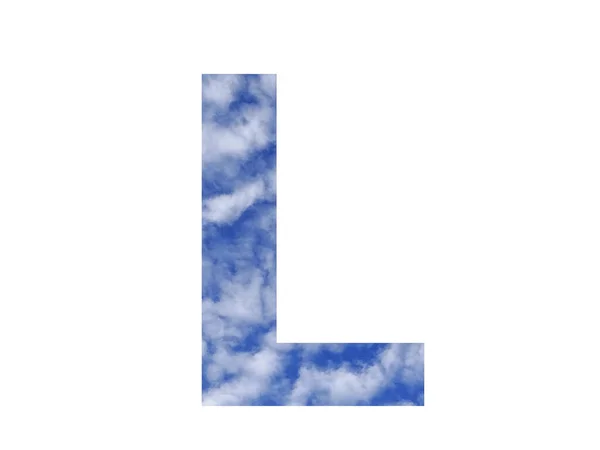 Lettre Alphabet Réalisé Avec Ciel Bleu Des Nuages Blancs Isolé — Photo