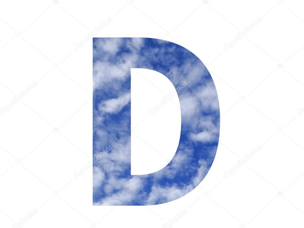 Lettera Dell'alfabeto Fatto Con Cielo Blu Nuvole Bianche Isolata Sfondo —  Foto stock di © anneschuur #496756826, image size:1024x768