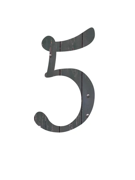 Number Alphabet Made Old Green Wood Isolated White Background — Stock Photo, Image