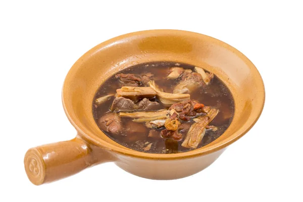 Koza zupa Chiński styl na białym tle — Zdjęcie stockowe