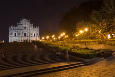 Macau, Makao - 16 Ekim 2014 - Saint Paul'ın Cathedra kalıntıları