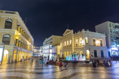Macau, Makao - 15 Ekim 2014-Arata Meydanı gece sahne
