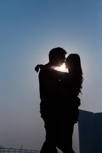 Couple amoureux silhouette Photo De Stock