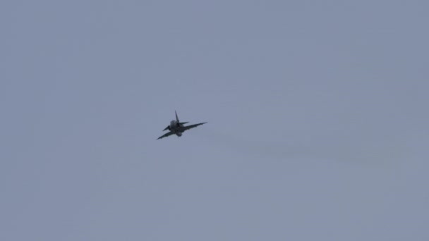 サーブ37 Viggenスウェーデン空軍冷戦機高速ローパス — ストック動画