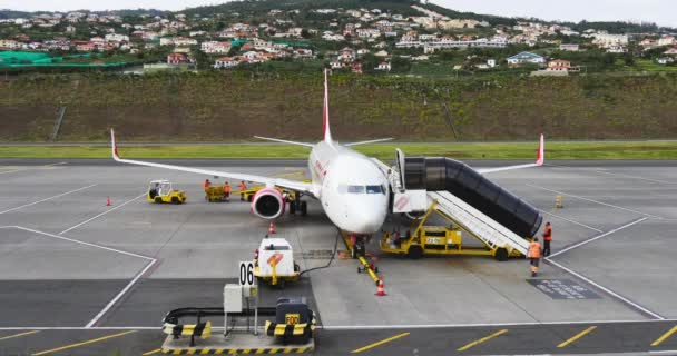 Gronddienst voor Boeing 737-800 van Air Berlin, Timelapse — Stockvideo