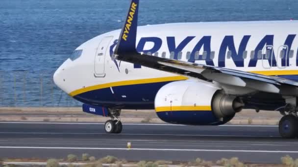 Boeing 737-800 EI-EKN Ryanair przyspiesza i startuje z lotniska — Wideo stockowe