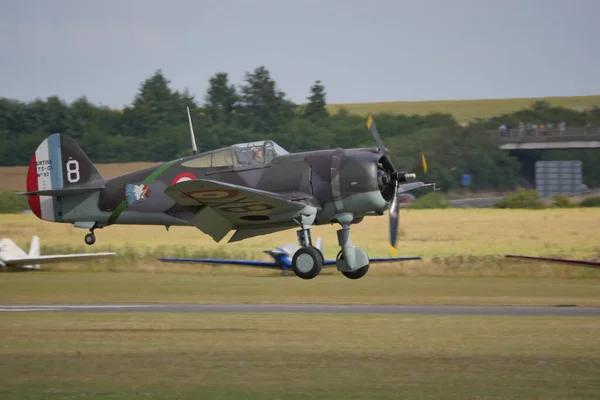 Rzadkie historyczne Curtiss P-36 Hawk z La Fayette Indian malowane kołowania — Zdjęcie stockowe