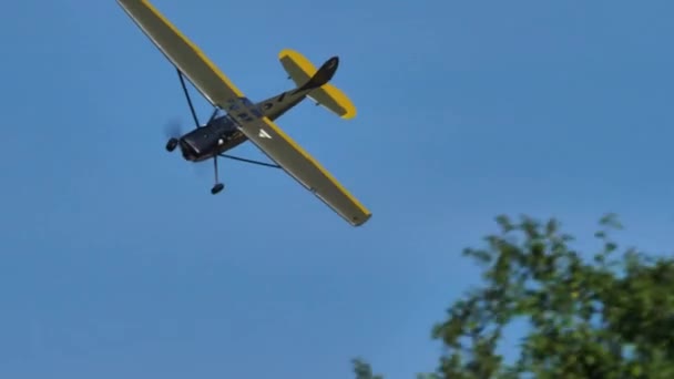 Vietnam War historic plane fast and low pass with smoke — Stock Video