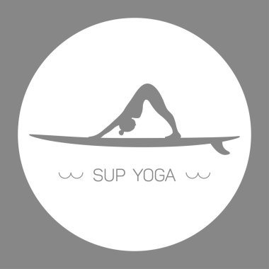 SUP Yoga grey clipart