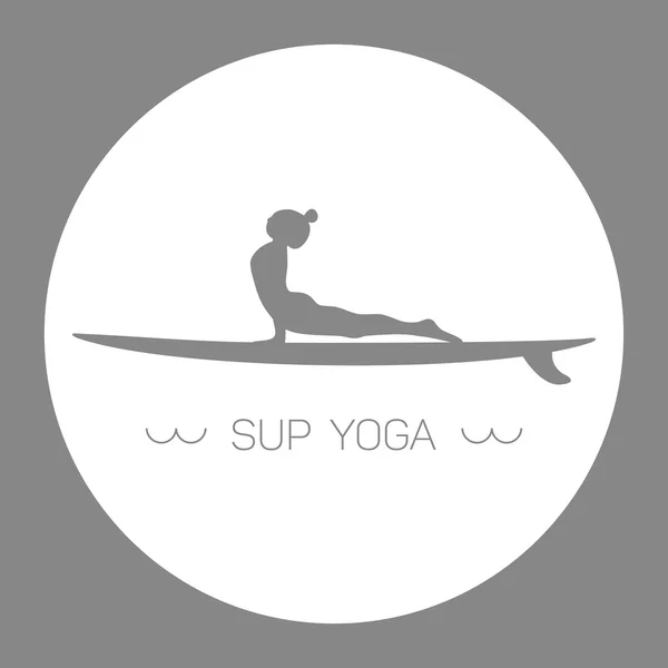 SUP Yoga gris — Archivo Imágenes Vectoriales