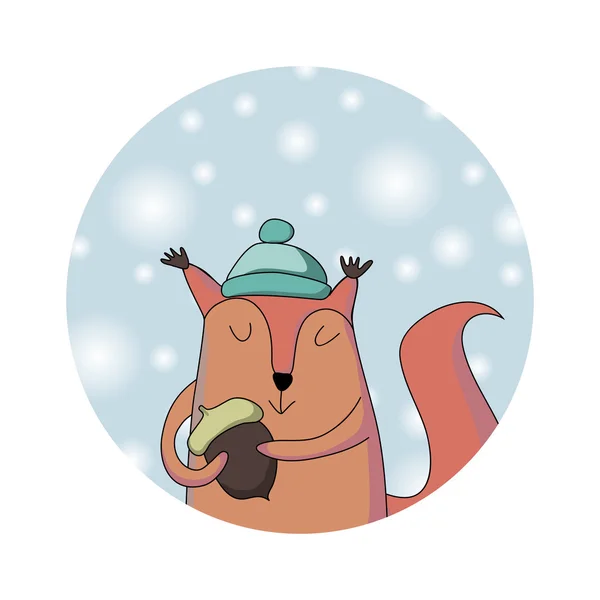 Winter eekhoorn — Stockvector