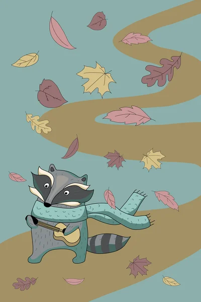 Herfst wasbeer — Stockvector