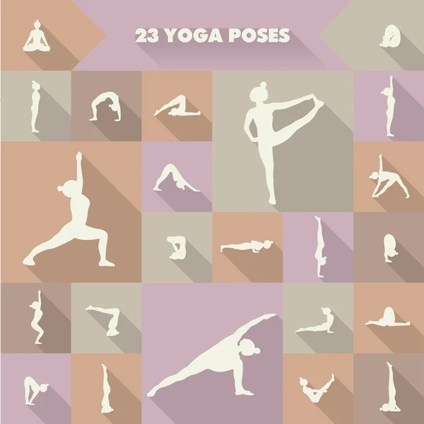Poses de yoga . — Image vectorielle