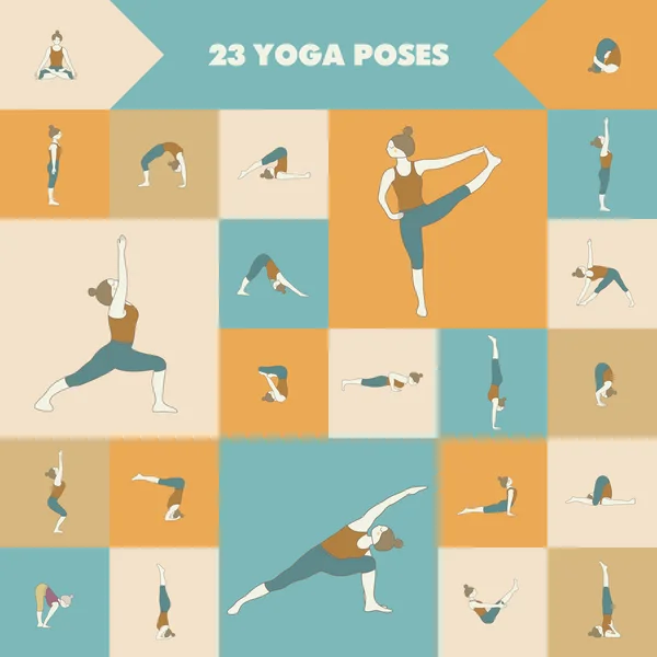 Yoga houdingen. — Stockvector