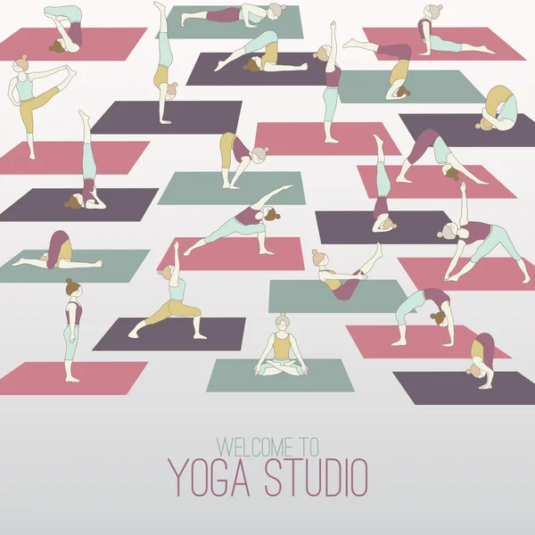 Yoga Stüdyosu. — Stok Vektör