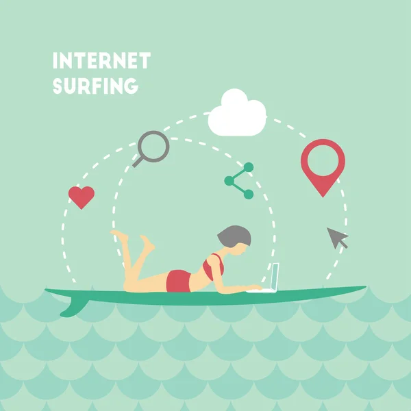 Internet surfing — Stock Vector